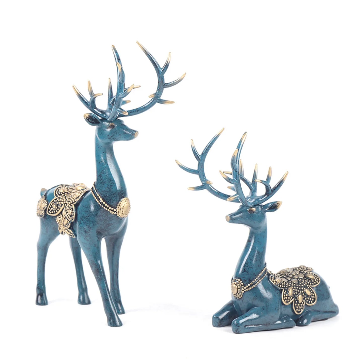 Bymaocar Reindeer Resin Statue Decor Ornament Home Office