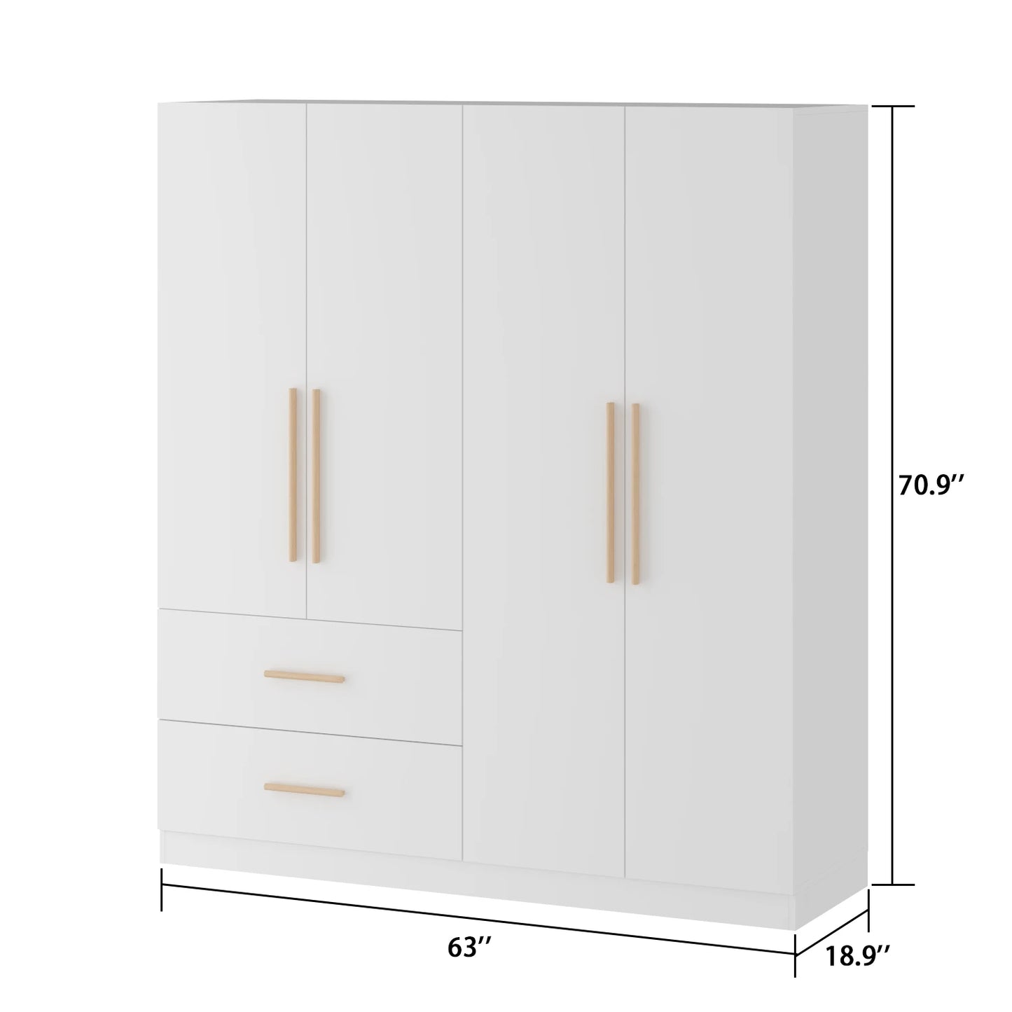 FUFU&GAGA Modern Wardrobe Armoire With Drawers And Cubes