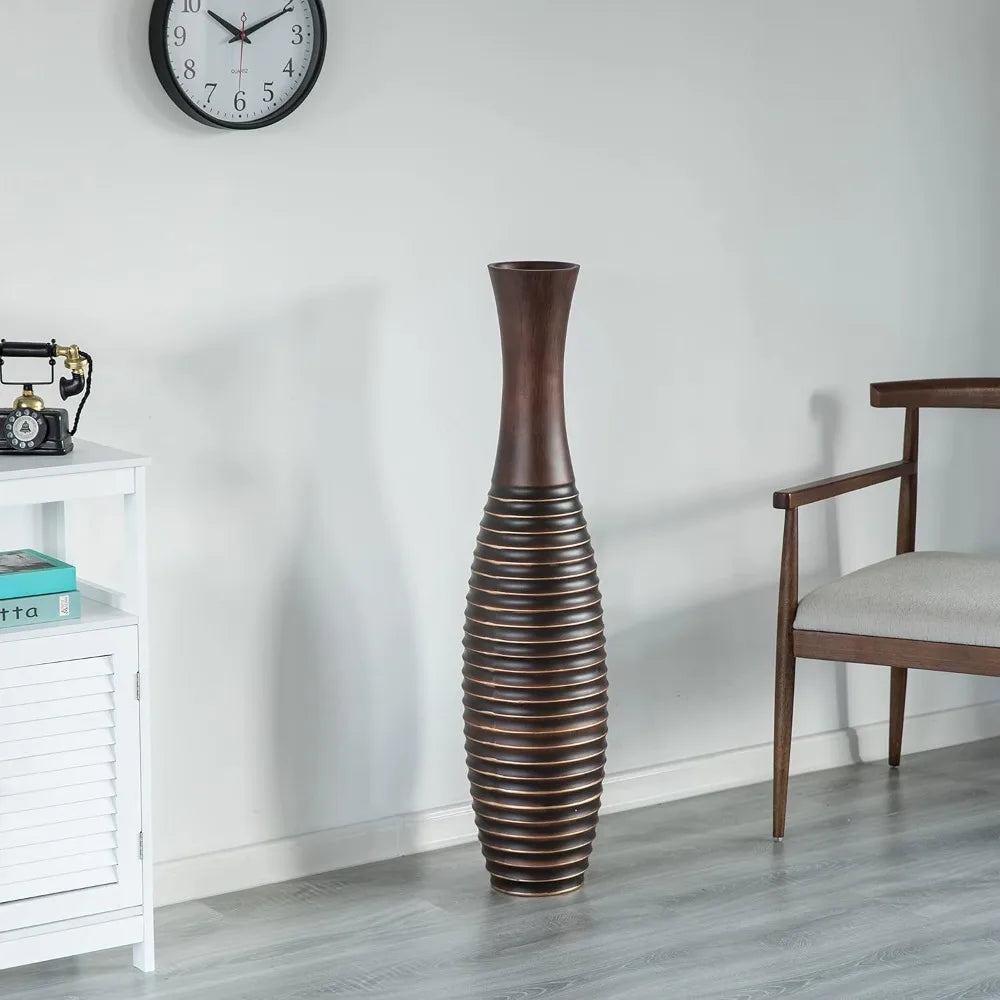 Trumpet Floor Vase Resin Modern Home Decor Accent Elegance