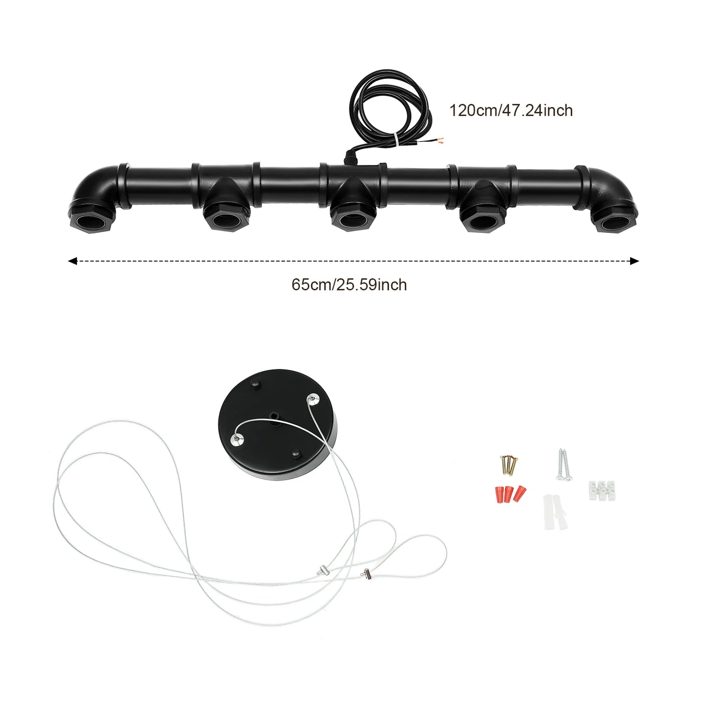 Bymaocar Rustic Industrial Tube Chandeliers Steampunk