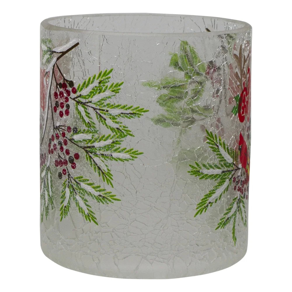 XMSJ Cardinal Flameless Candle Holder Glass Votive Decor