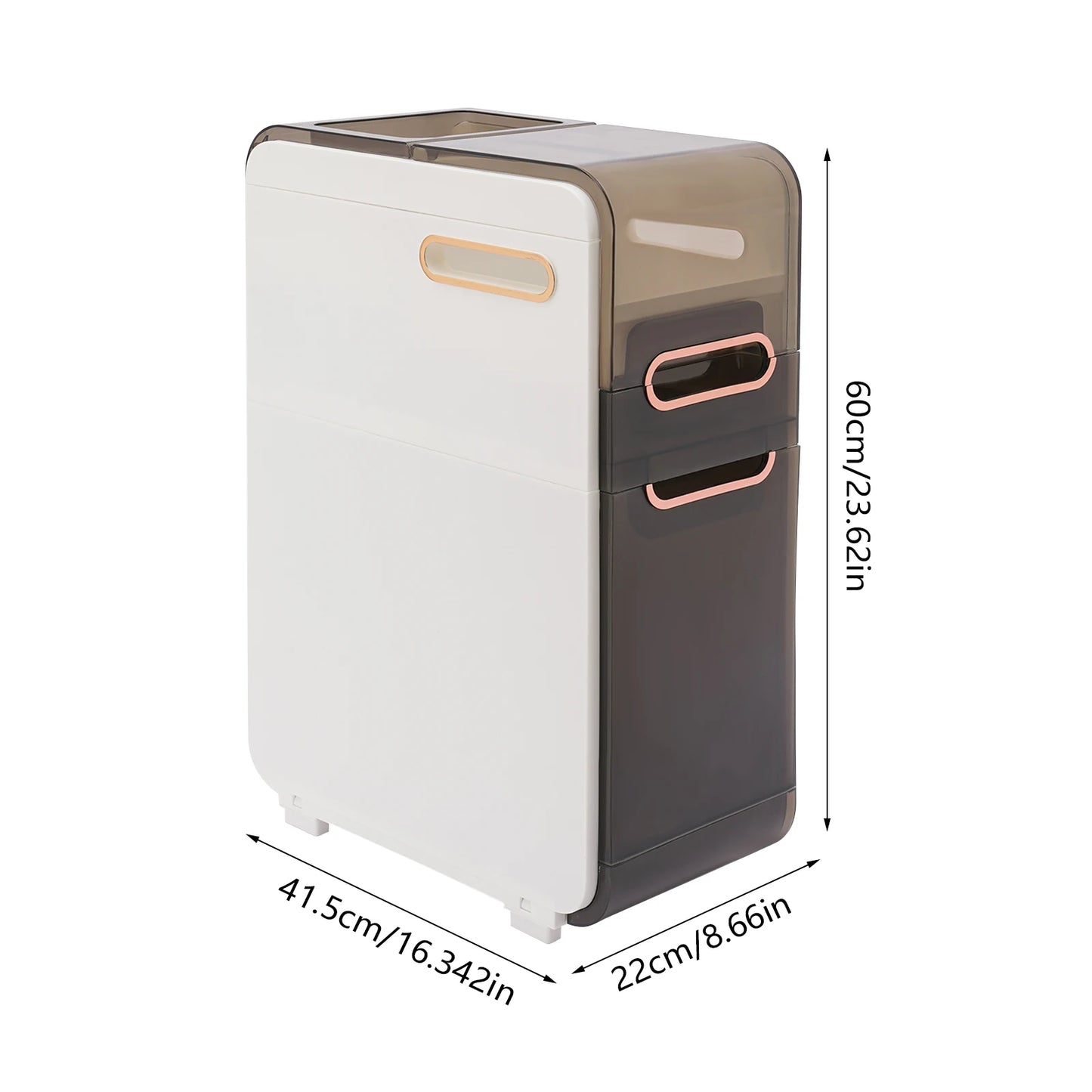 Modern PP Bathroom Floor Cabinet With Narrow Drawer Storage