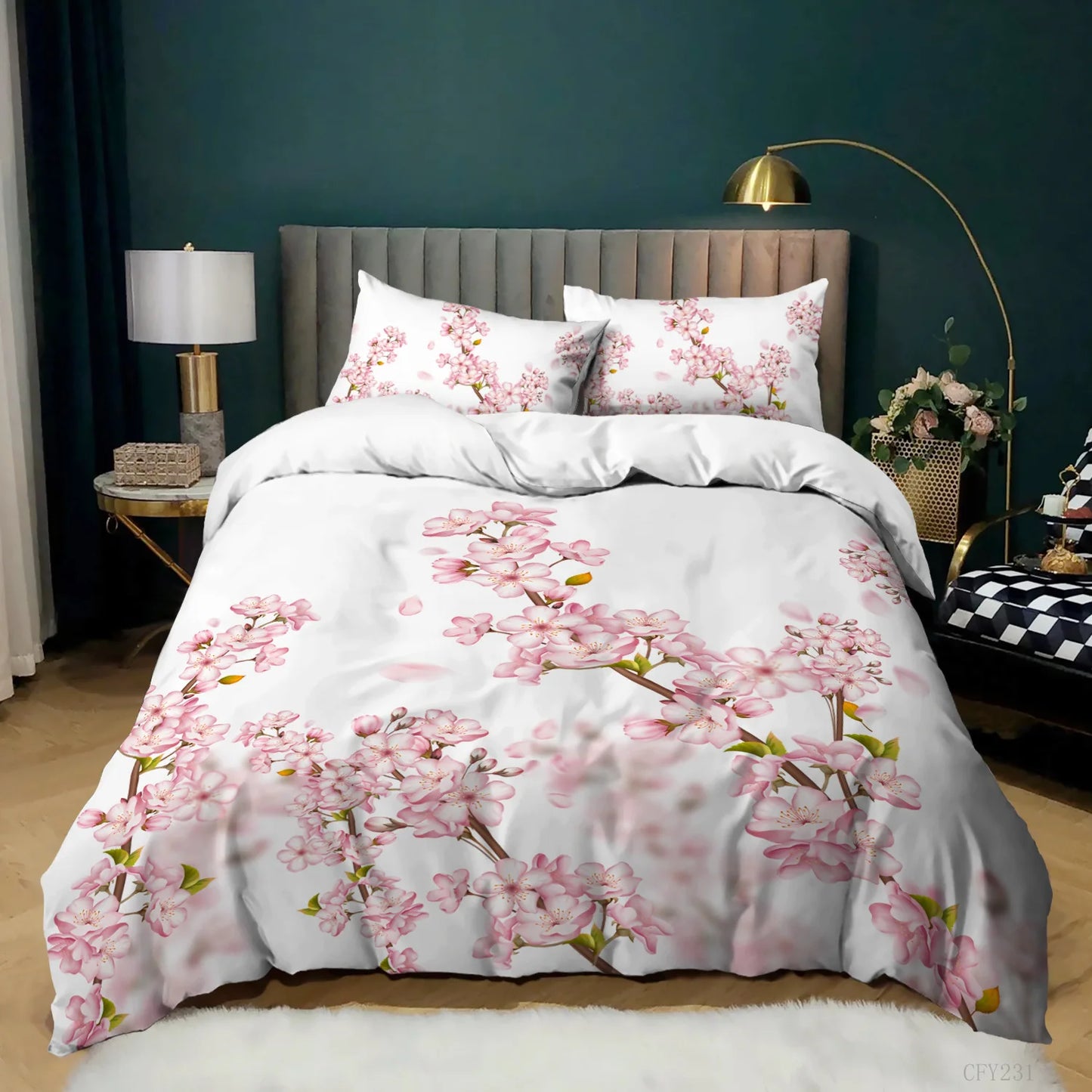 Jiangsu Plum Blossom Bedding Set Japanese Ink Duvet Cover