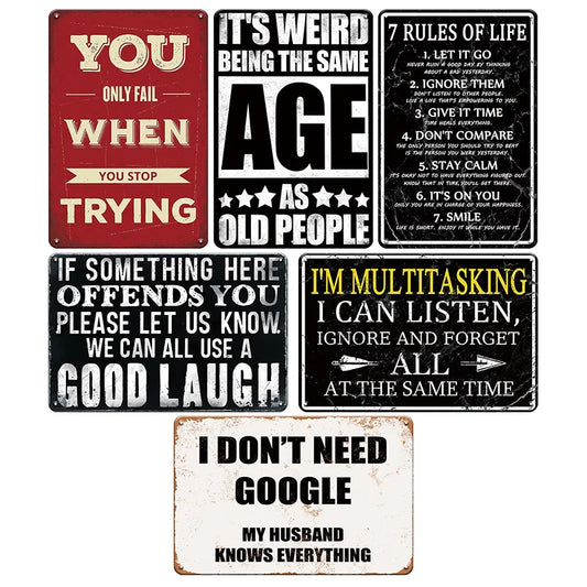 High Concerned Chemical Funny Quotes Metal Tin Signs Set