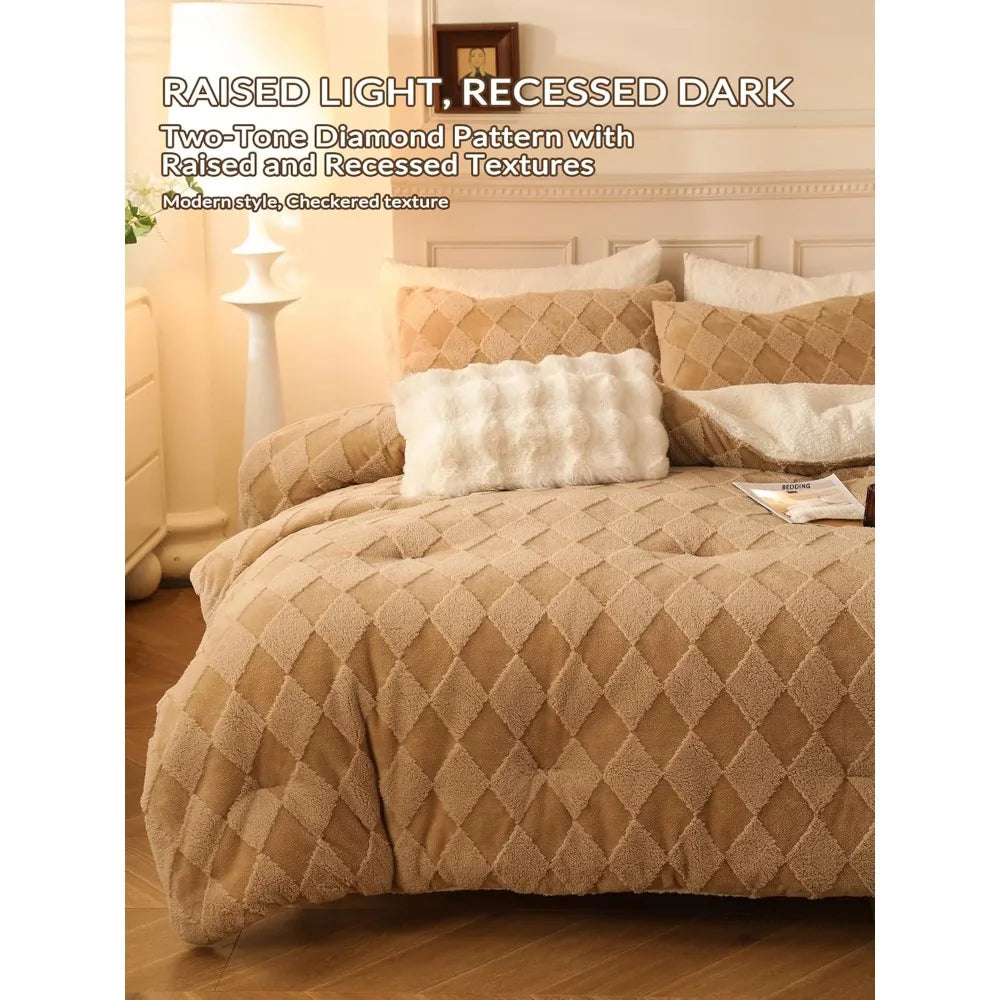 Fleece Comforter Set Bedding For Winter Warmth And Plush Comfort