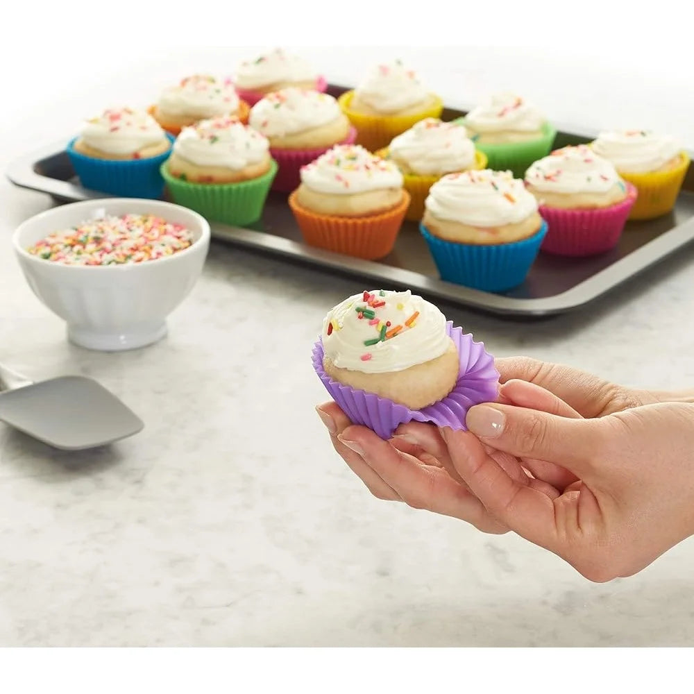 XMSJ Reusable Silicone Muffin Cups Nonstick BPA Free