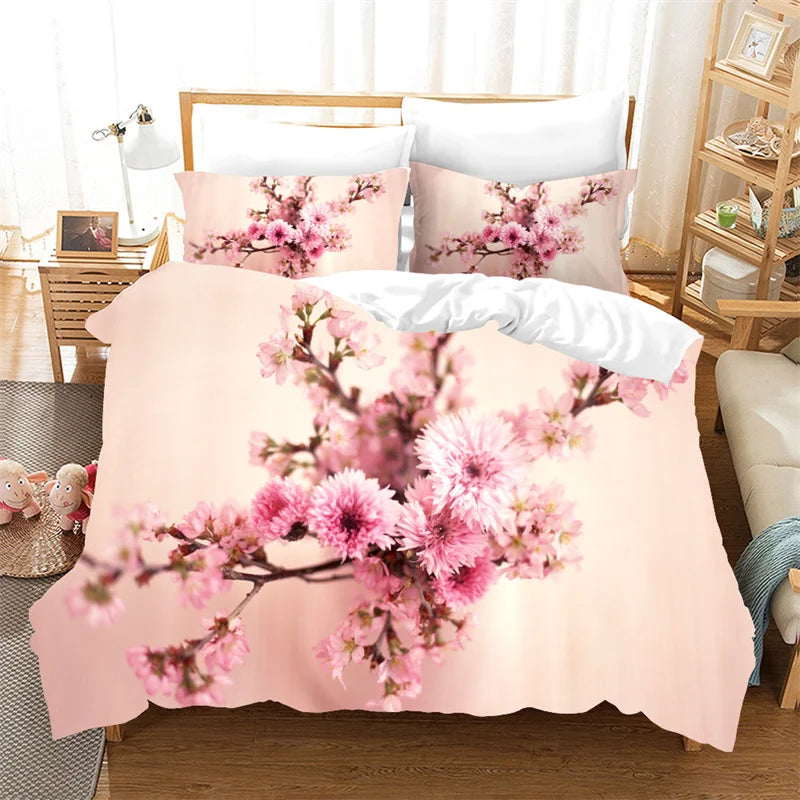 Jiangsu Plum Blossom Bedding Set Japanese Ink Duvet Cover