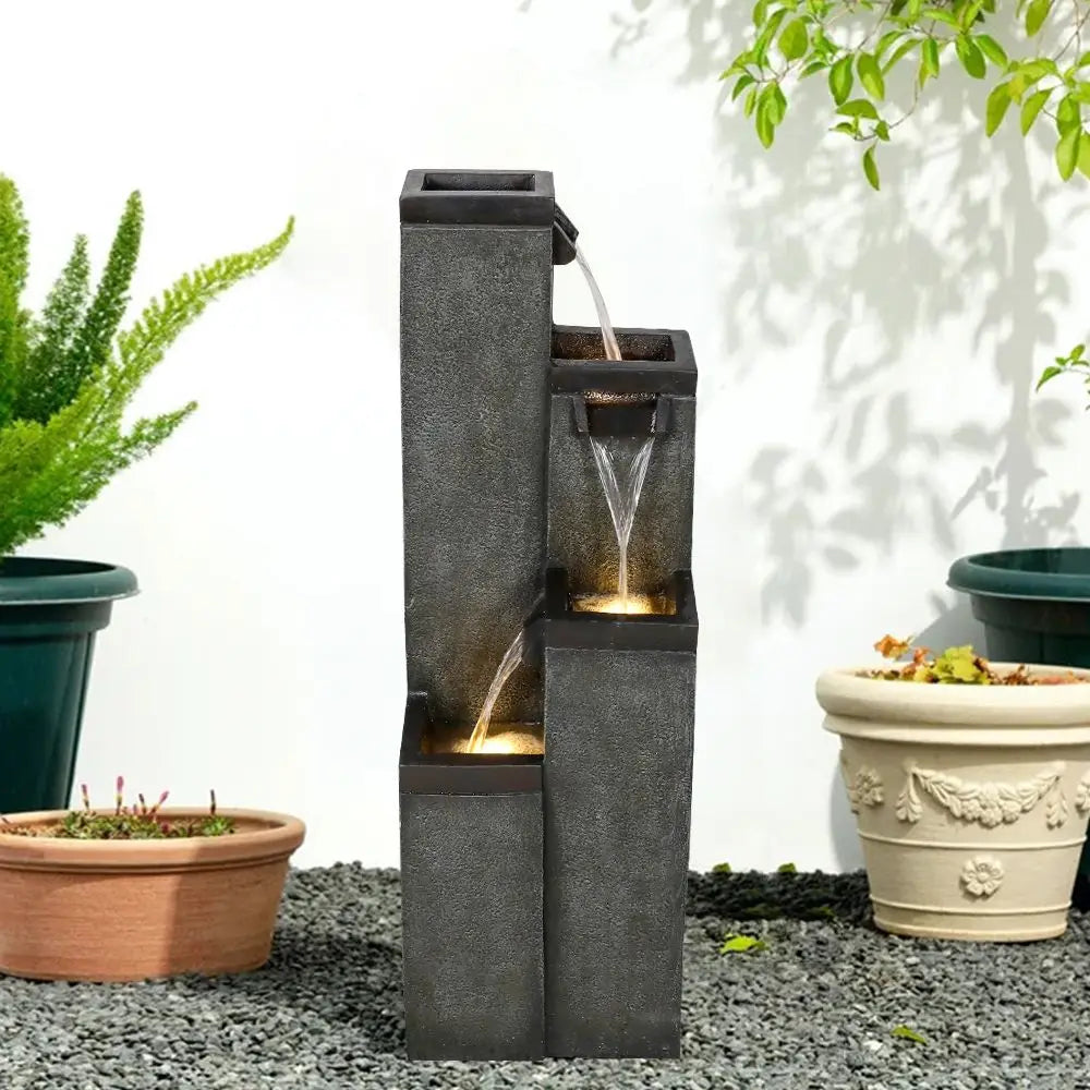 Indoor Outdoor Floor Standing Water Fountain With LED Lights