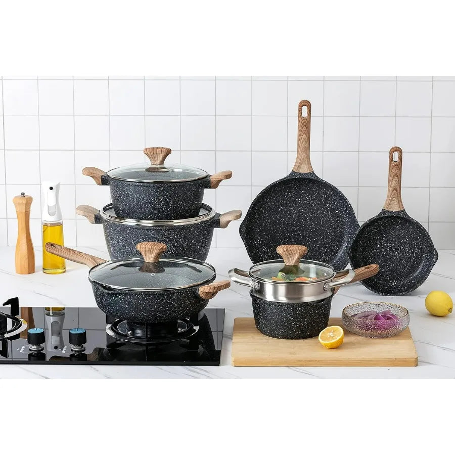 Non-Stick Cast Aluminum Cookware Set For Everyday Cooking