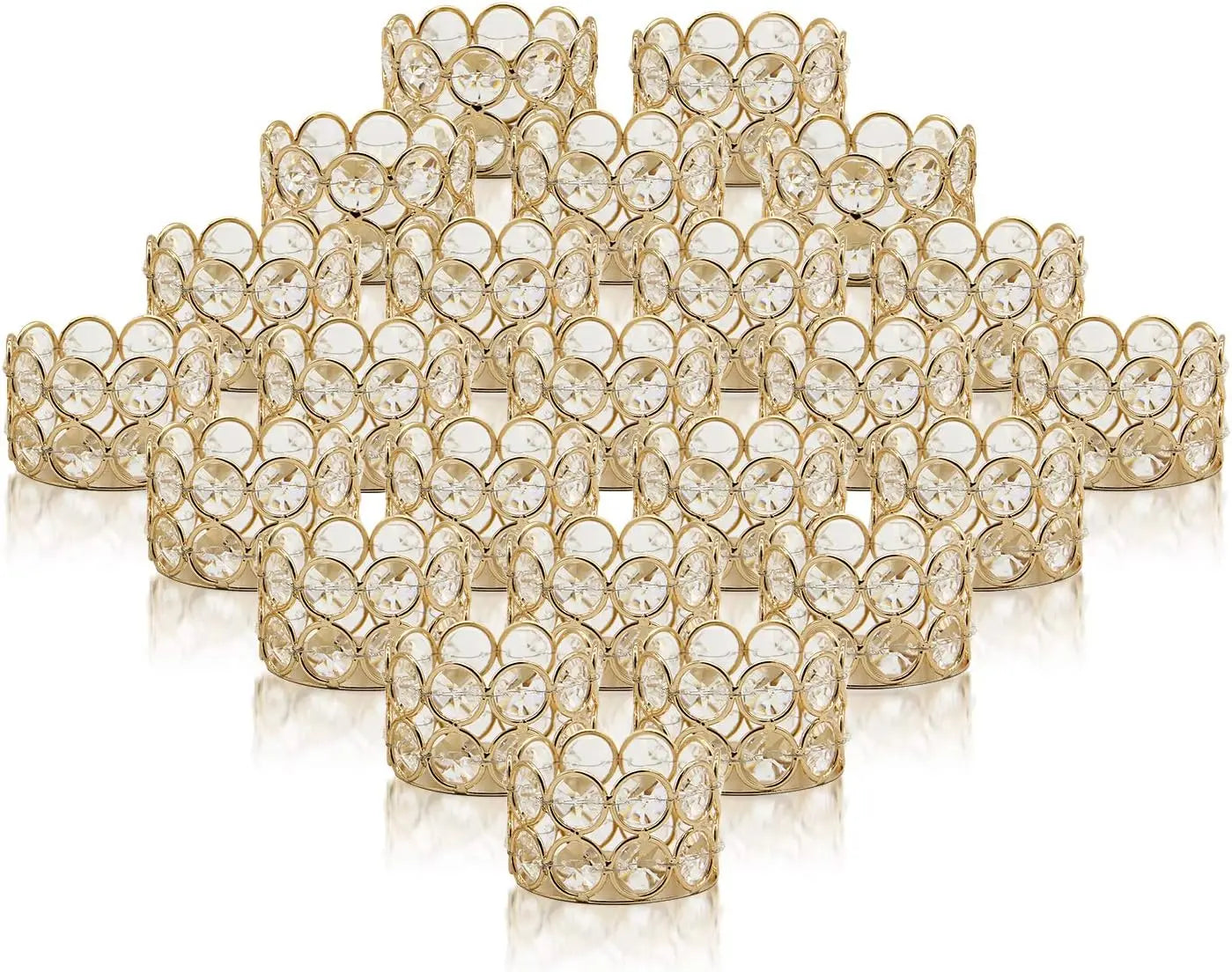 Crystal Gold Votive Candle Holders 24pcs for Weddings and Events