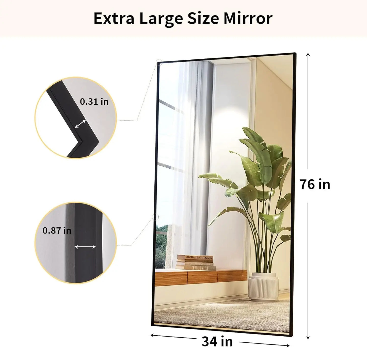 Easly Full Length Floor Mirror With Stand Minimalist Modern Design
