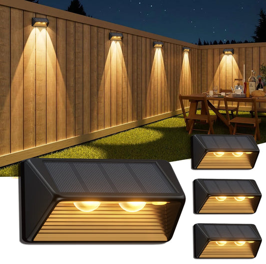 KPSTEK Solar Fence Step Lights For Walls Stairs Pools Led