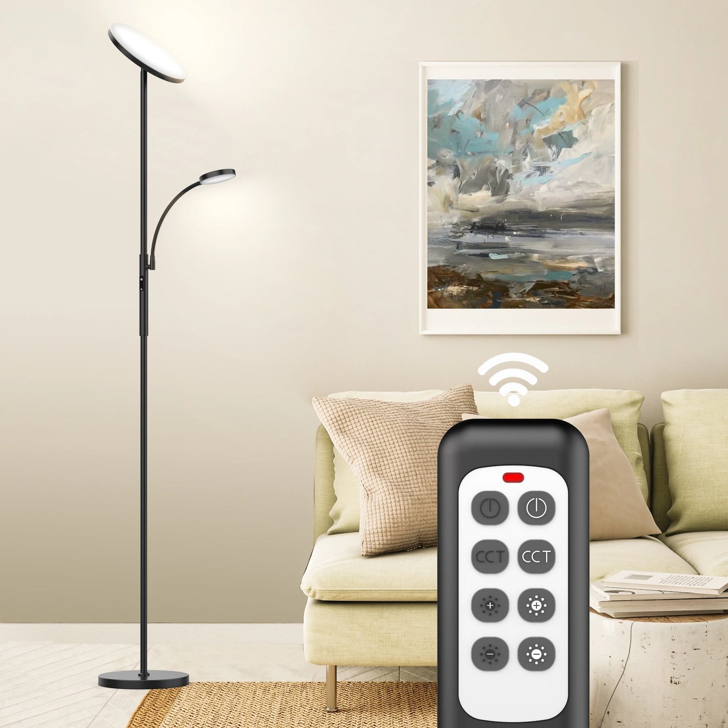 Hign-concerned LED Floor Lamp Dimmable With Remote Control