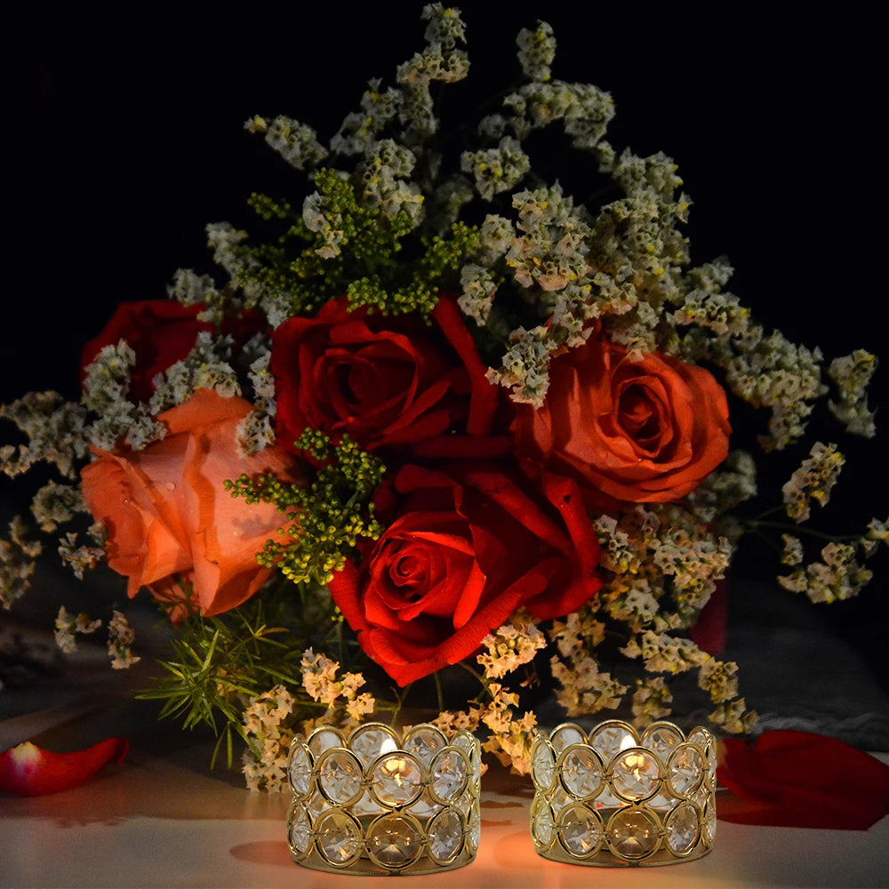 Crystal Gold Votive Candle Holders 24pcs for Weddings and Events