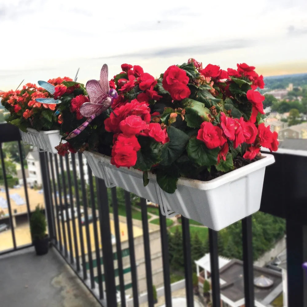 XMSJ Adjustable Flower Box Holder For Deck Railings Durable