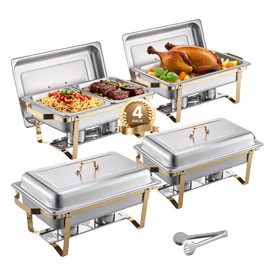 SucceBuy Chafing Dish Buffet Set Stainless Steel Chafer and Pans