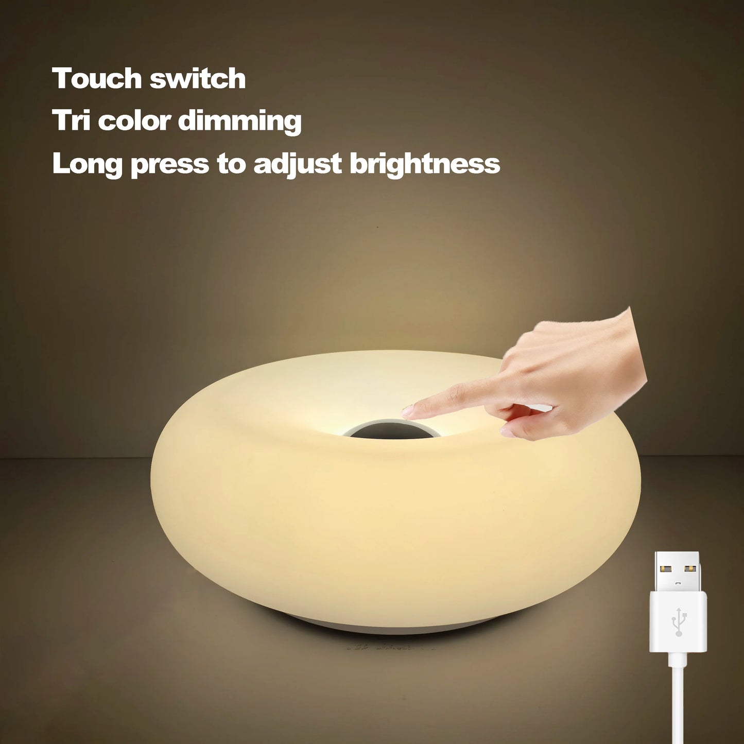 Topwinson Bauhaus Table Lamp USB Plug Bedside Ambient Light