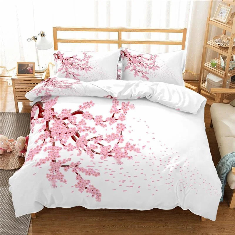 Jiangsu Plum Blossom Bedding Set Japanese Ink Duvet Cover