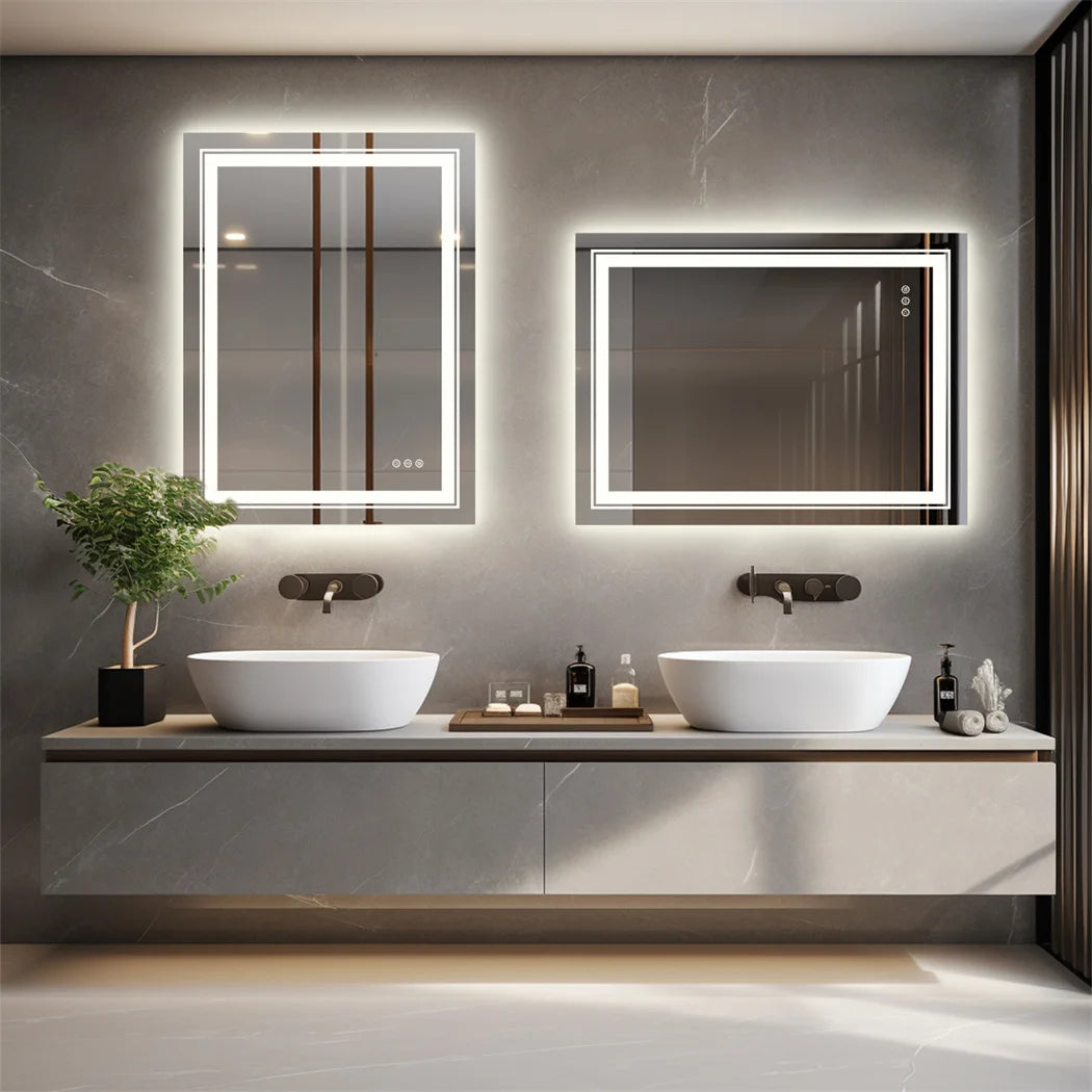 LUVODIC LED Bathroom Mirror With Touch Sensor Anti Fog