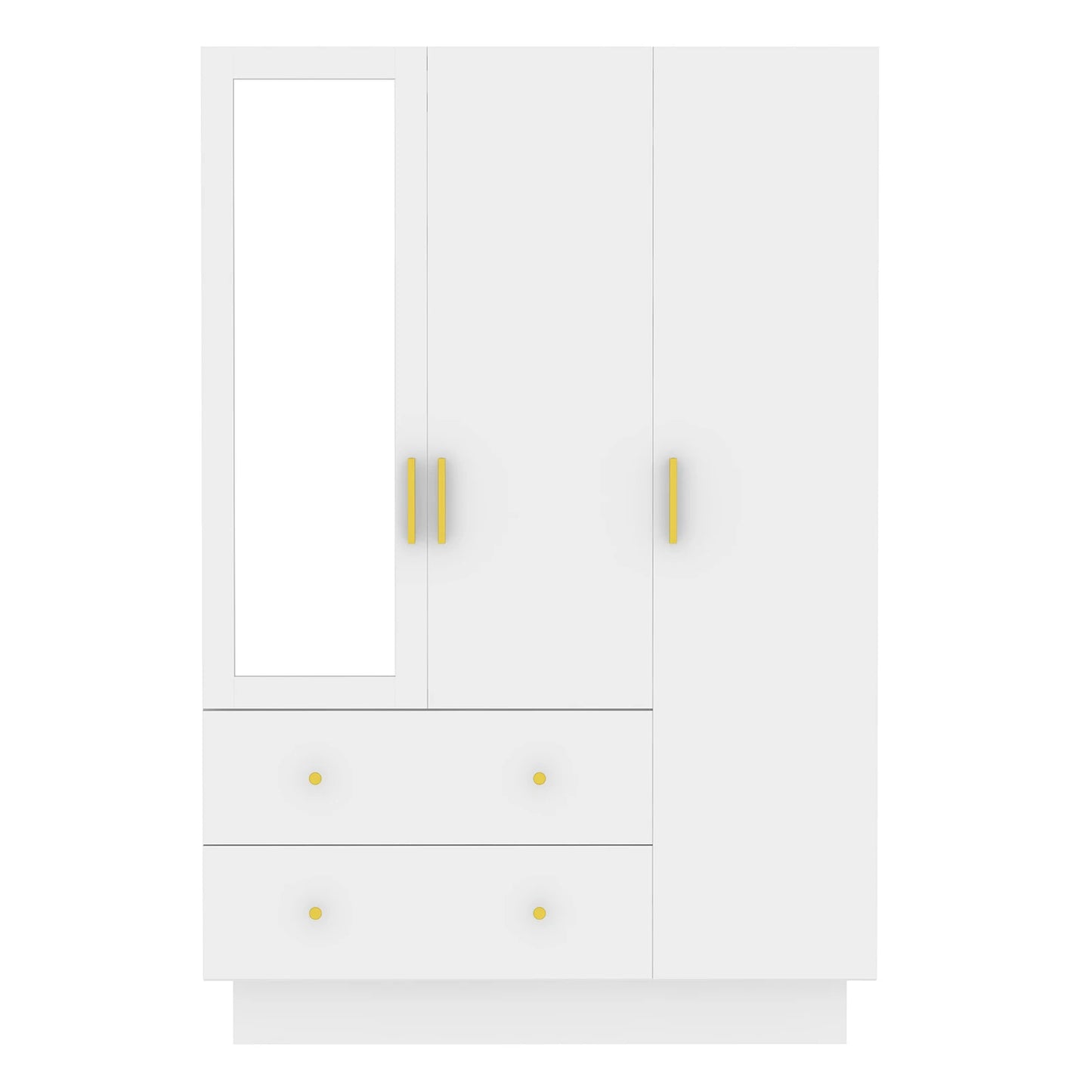 QiaoShiRen Modern Wooden Armoire Wardrobe With Mirror LED Lights