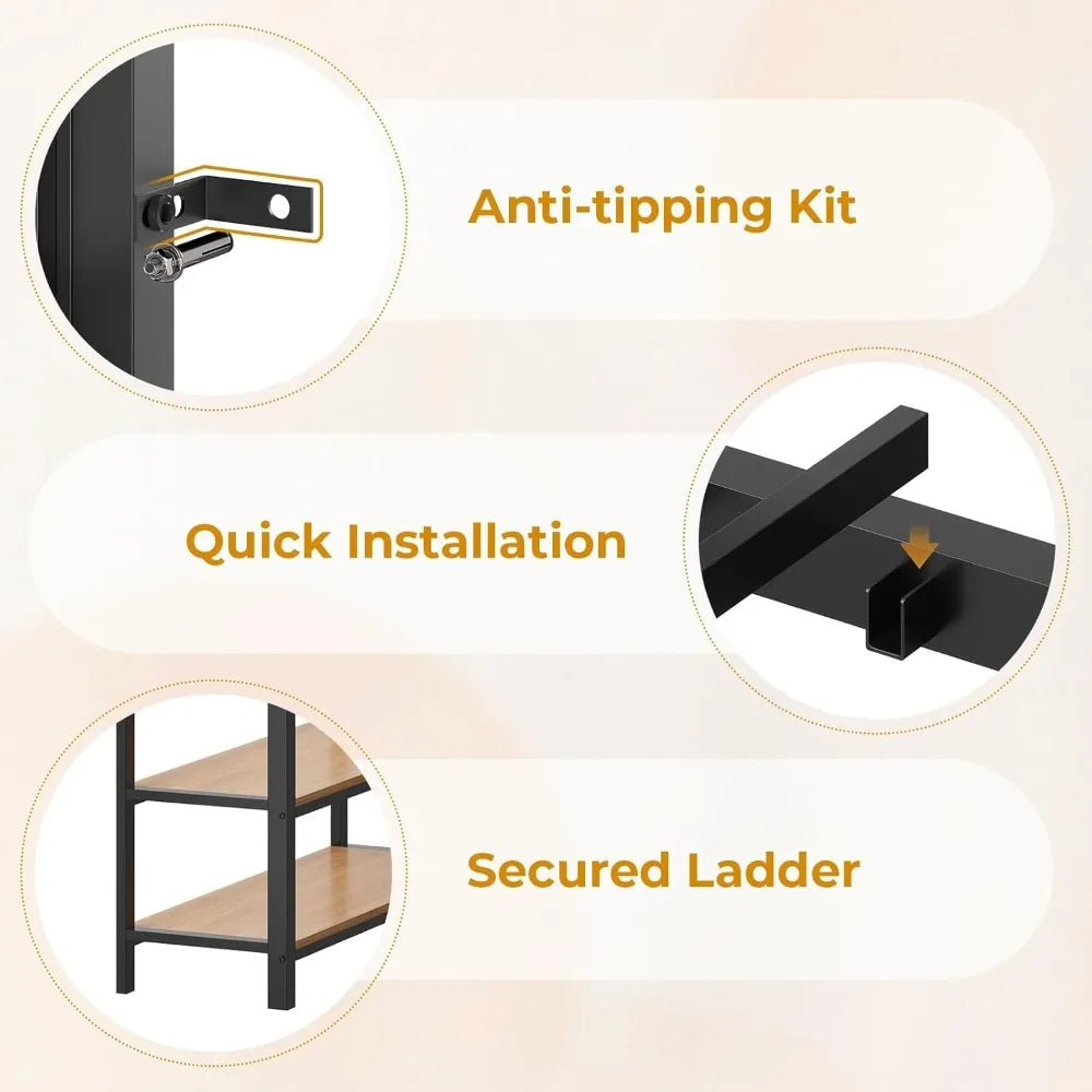 ADORNEVE Loft Bed With Led Lights And Six Storage Drawers