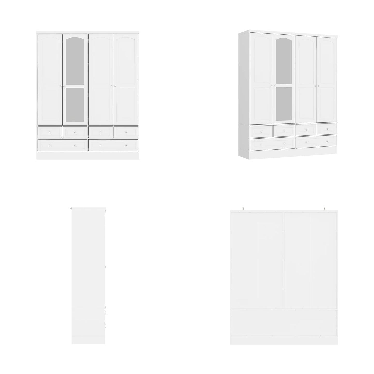 FUFU&GAGA Modern Armoire Wardrobe Closet With Mirror