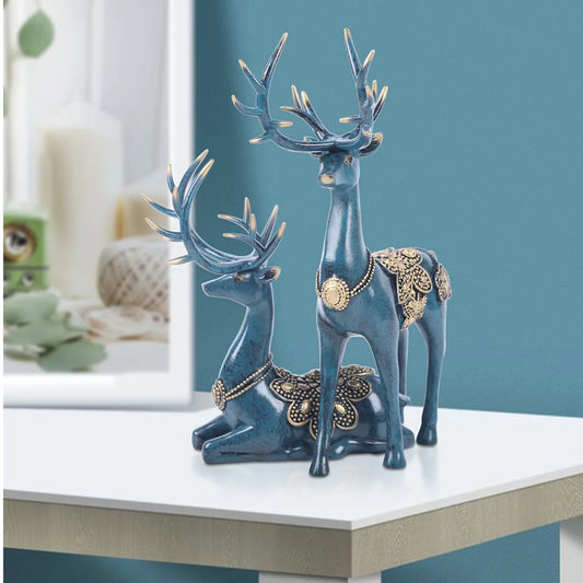 Bymaocar Reindeer Resin Statue Decor Ornament Home Office