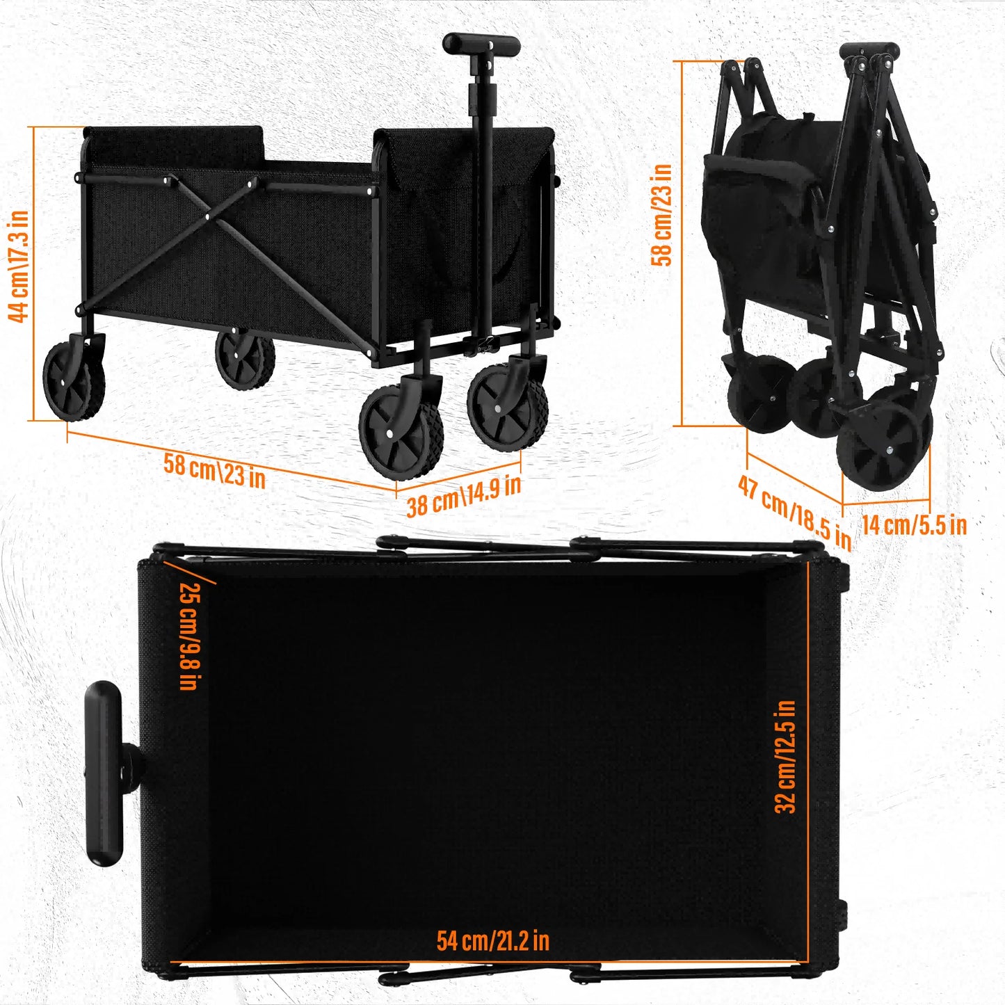 Feature Handcart Folding Cart Collapsible Wagon Outdoor