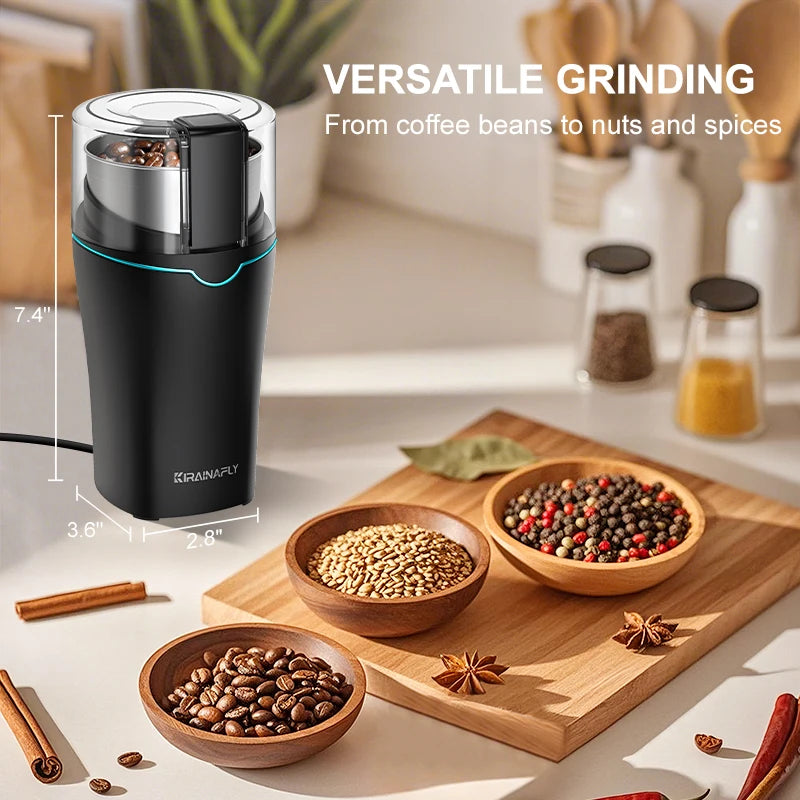 KIRAINAFLY 300W Professional Coffee Grinder With Removable Cup