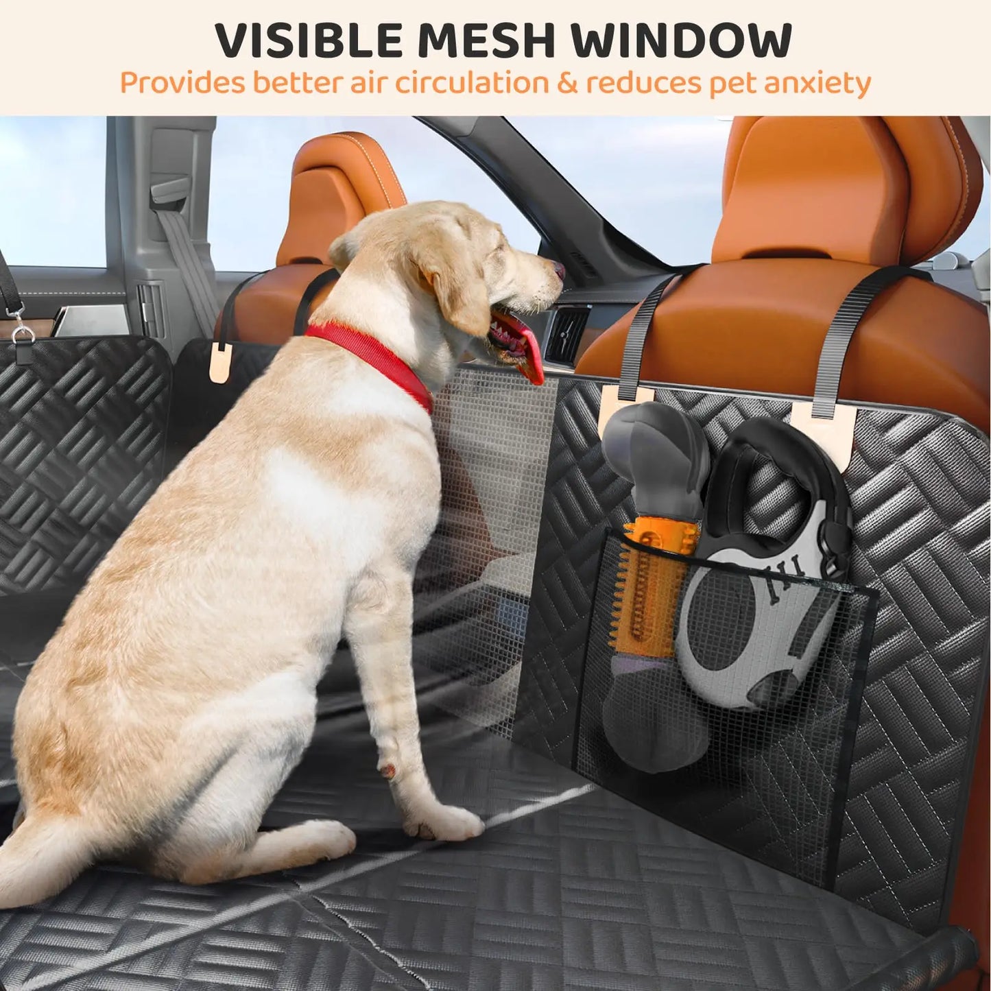 Back Seat Dog Cover With Hard Bottom Extender For Cars SUVs