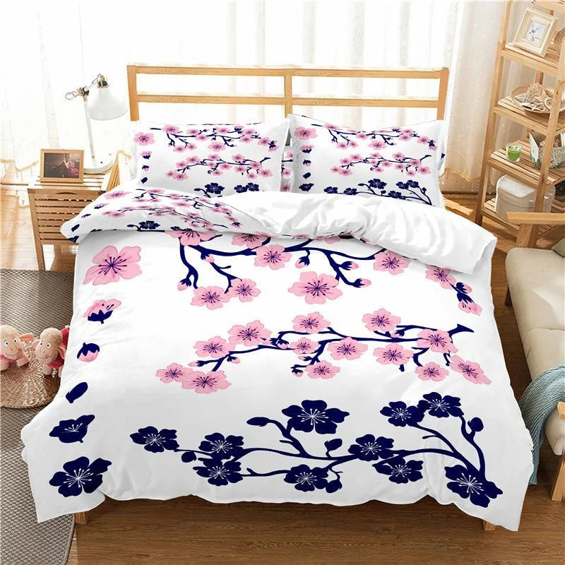 Jiangsu Plum Blossom Bedding Set Japanese Ink Duvet Cover