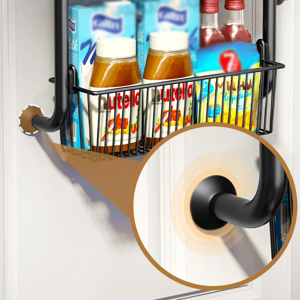 HiMISS Over Door Storage Organizer Metal Hanging Shelf With Adjustable Basket