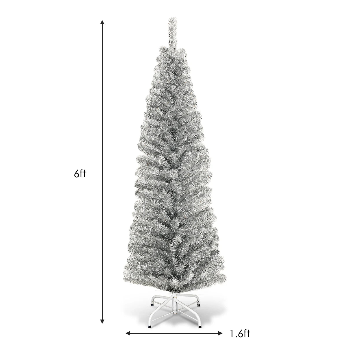 Multigote Slim Pencil Christmas Tree Unlit With Metal Stand