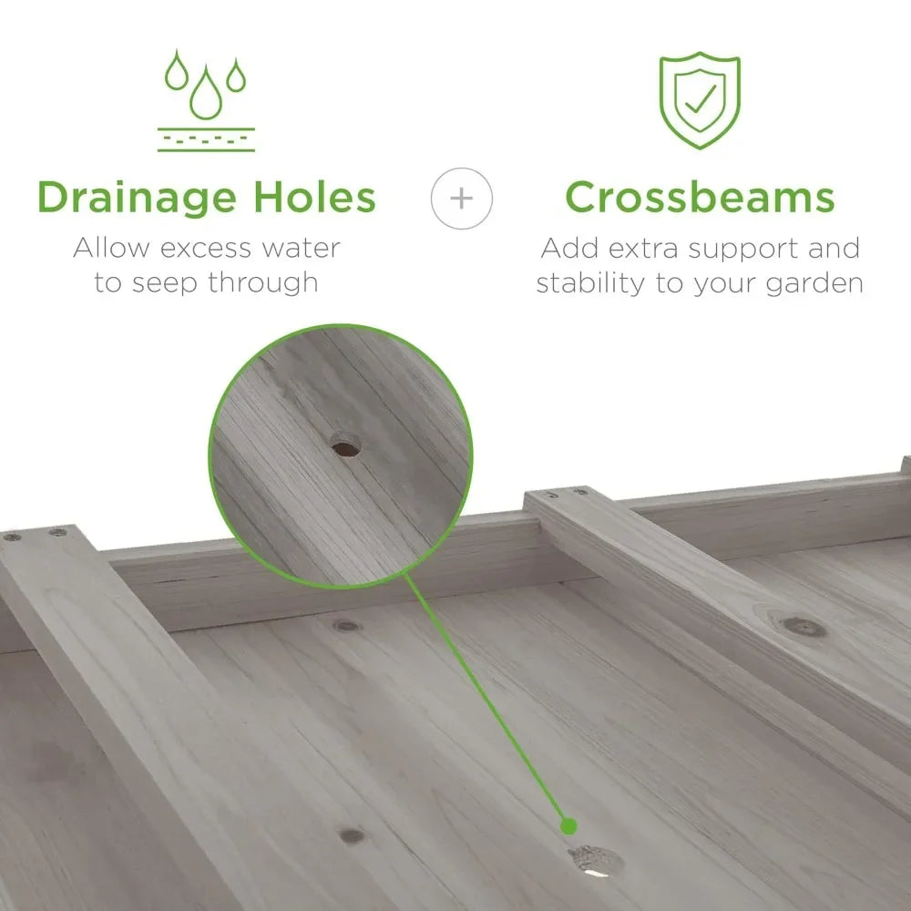 XMSJ Raised Garden Bed On Locking Wheels With Shelf