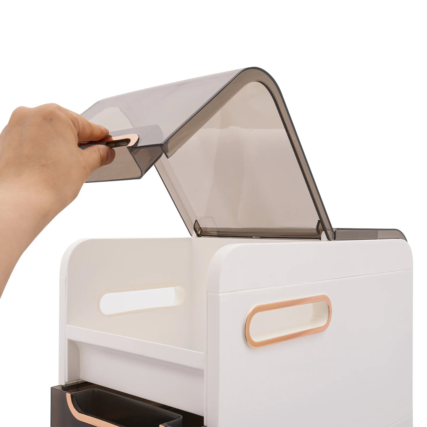 Modern PP Bathroom Floor Cabinet With Narrow Drawer Storage