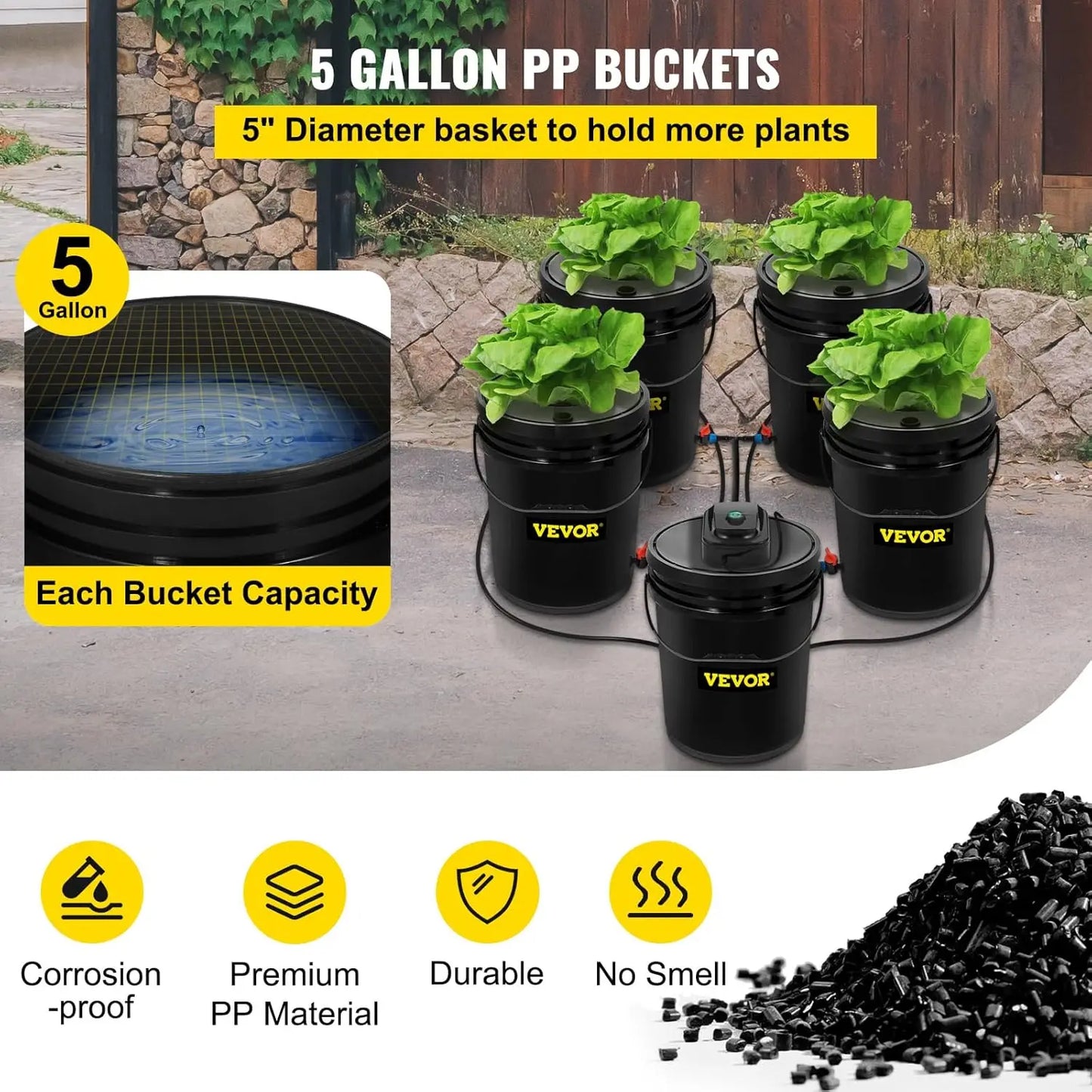 XMSJ DWC Hydroponic System Grow Kit With Pump And Air Stone