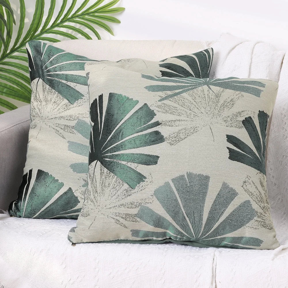 DUTRIEUX Leaf Print Throw Pillow Covers Decorative Cushions