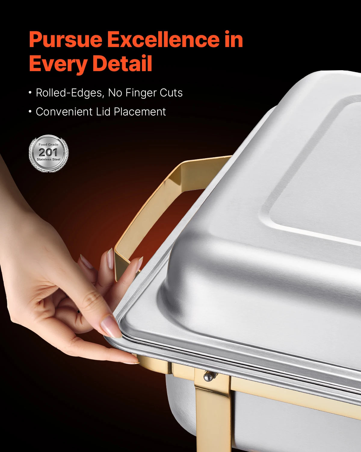 SucceBuy Chafing Dish Buffet Set Stainless Steel Chafer and Pans