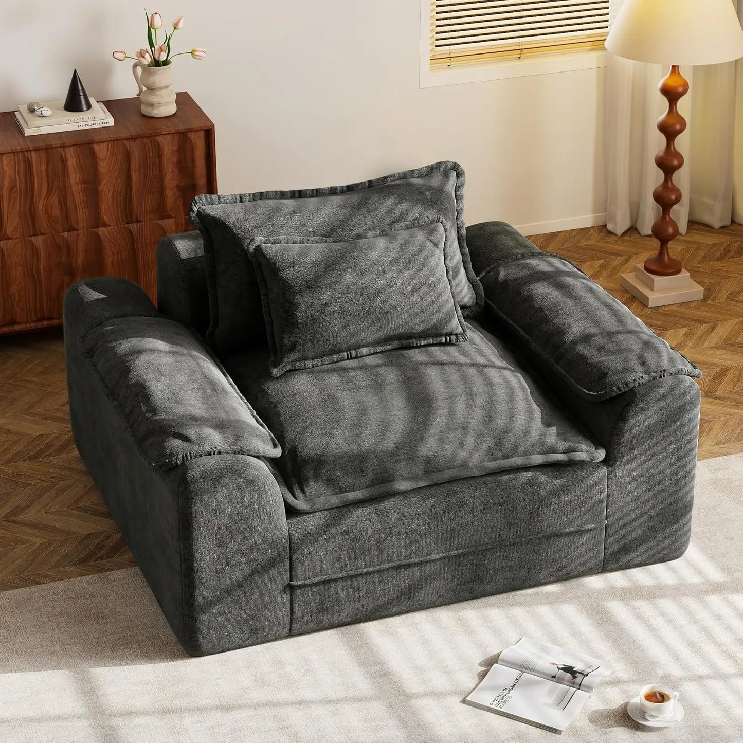 HUANZHUANG Cloud Memory Foam Sofa With Removable Cover