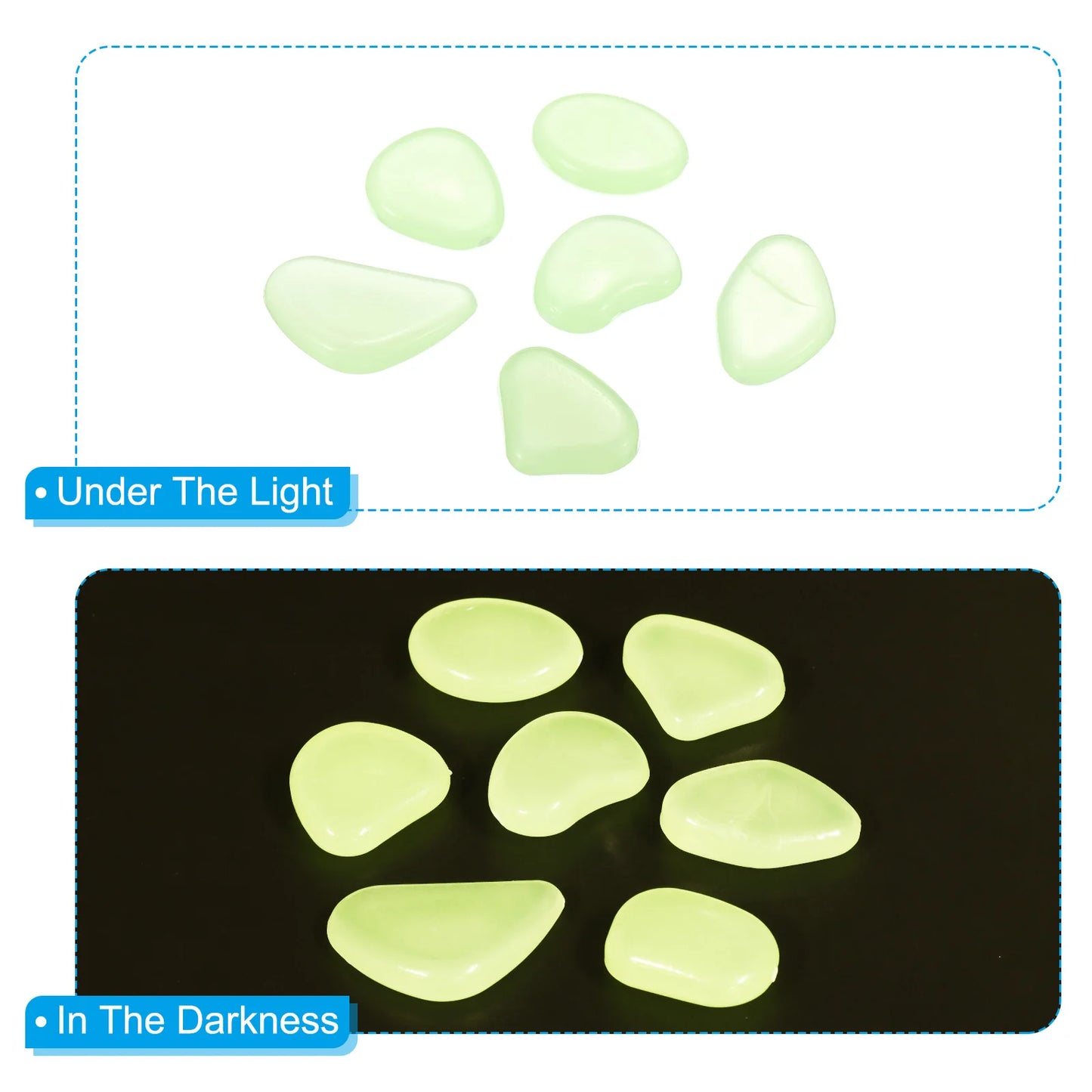 Hign-concerned Glow Rocks 150Pcs Luminous Garden Pebbles