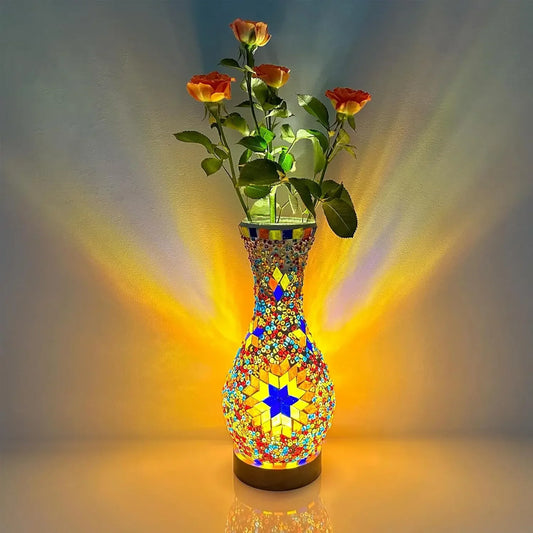 Hign-Con Concerned Mosaic Vase Lamp Turkish Moroccan Table Lamp