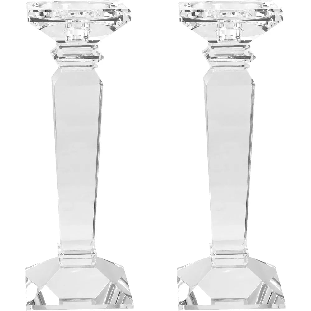 Crystal Candlestick Holders 2 Pack For Table Centerpieces Wedding Decor