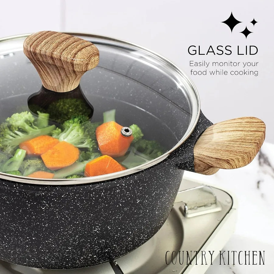 Non-Stick Cast Aluminum Cookware Set For Everyday Cooking