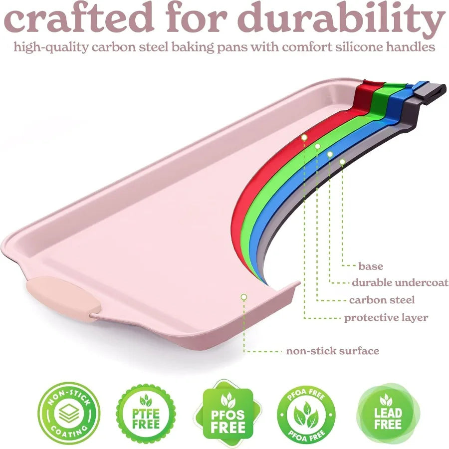 Nonstick Stackable Bakeware Set Heavy Duty Easy Release