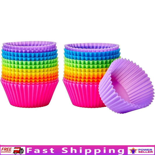 XMSJ Reusable Silicone Muffin Cups Nonstick BPA Free