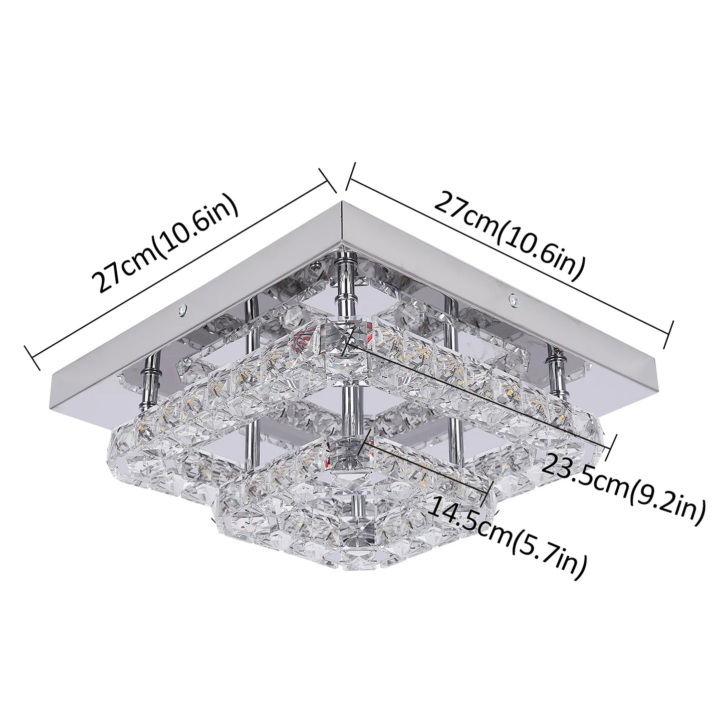 GreeLustr Crystal LED Flush Mount Ceiling Light For Kitchen Hallway