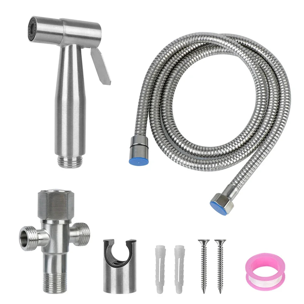 Stainless Steel Bidet Sprayer Set Handheld Toilet Faucet