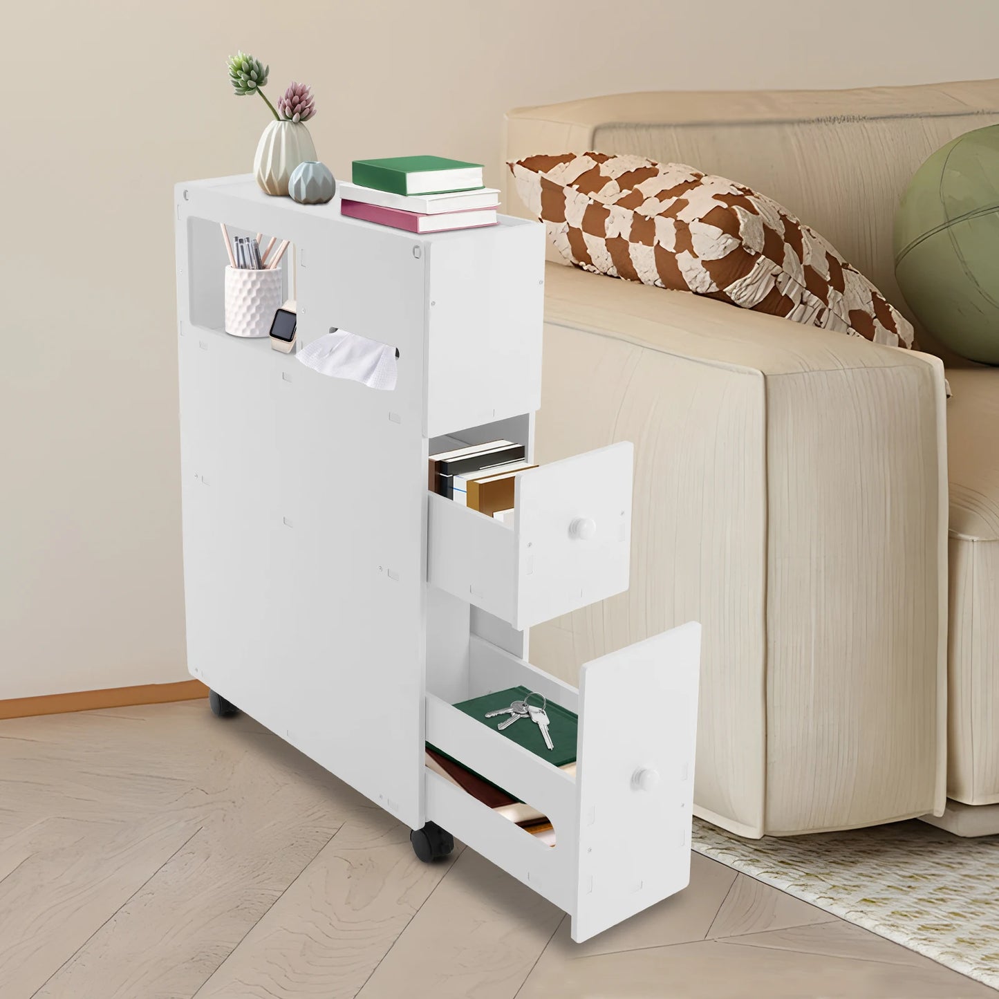 Hign-concerned Bathroom Floor Cabinet With Drawers Durable