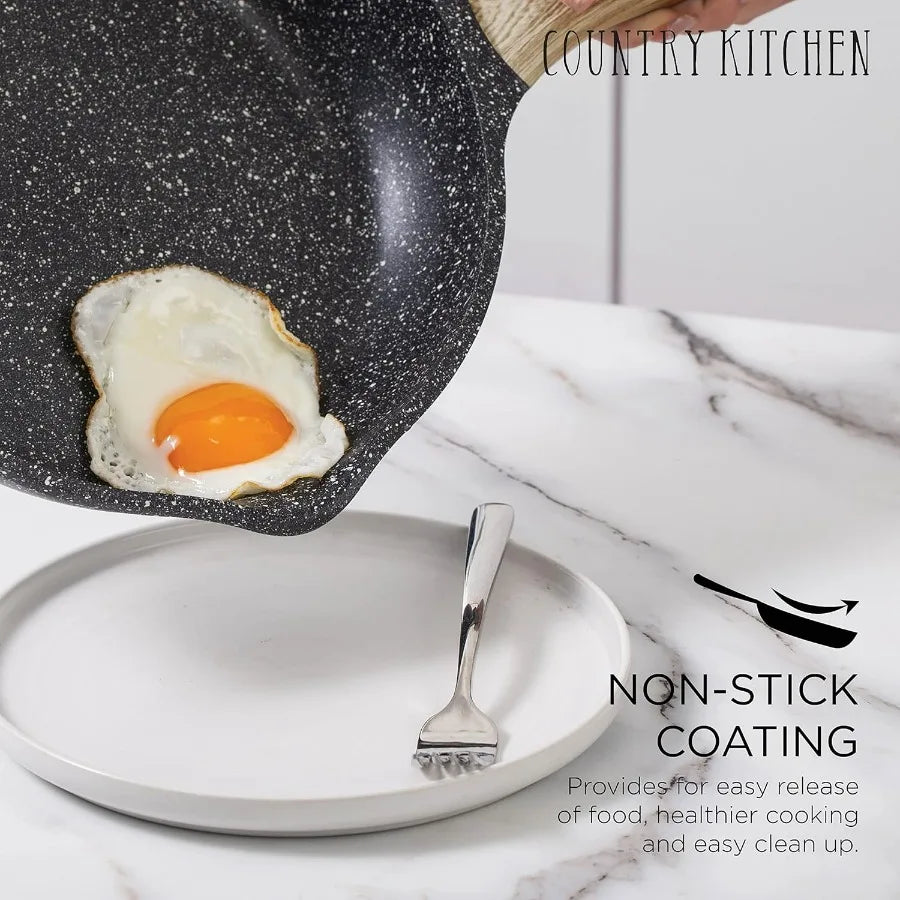 Non-Stick Cast Aluminum Cookware Set For Everyday Cooking