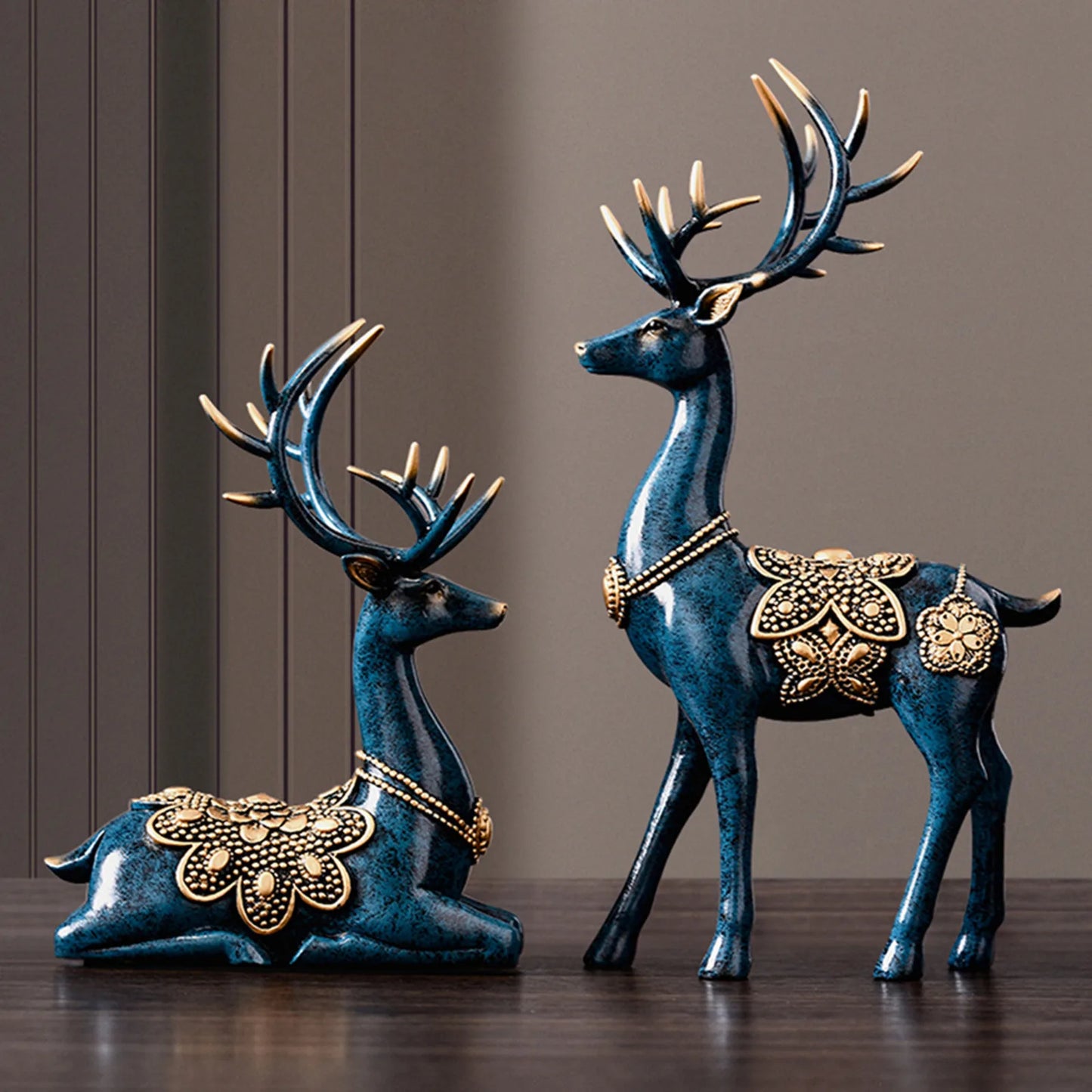 Bymaocar Reindeer Resin Statue Decor Ornament Home Office